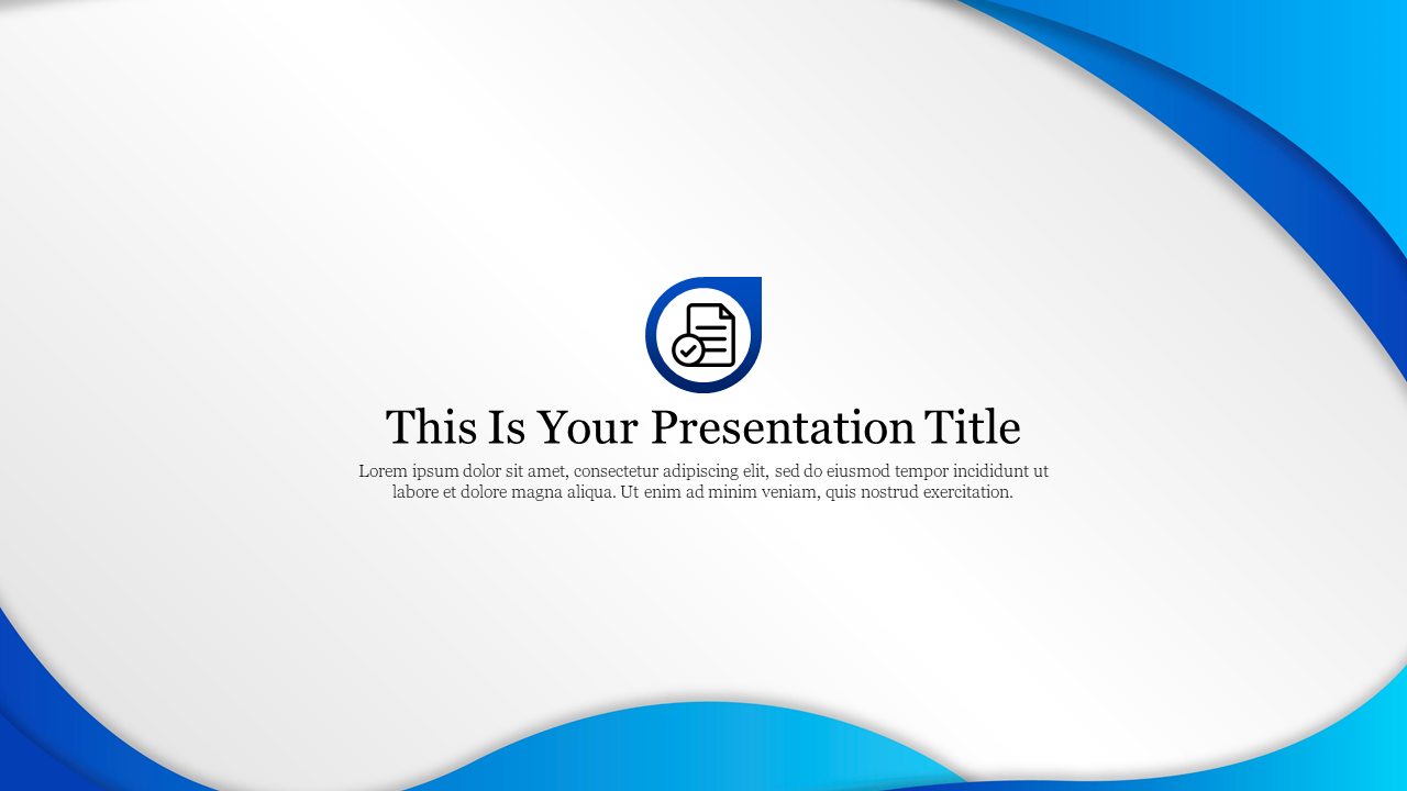 Professional presentation background slide featuring a stylish design with blue accents.