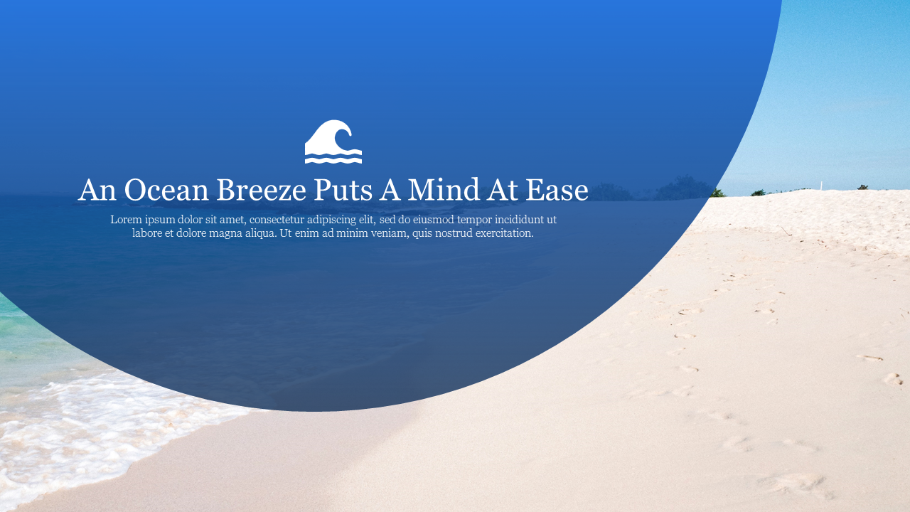 An image of a beach with a blue sky and white sand with a quote overlaid on the image.