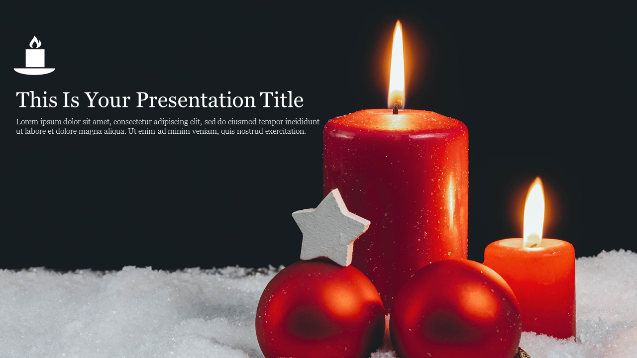 Elegant Candle PowerPoint Background Presentation Slide