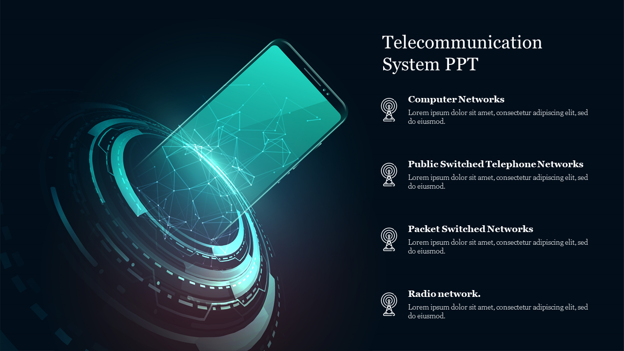 Eye-Catching Telecommunication System PPT Template