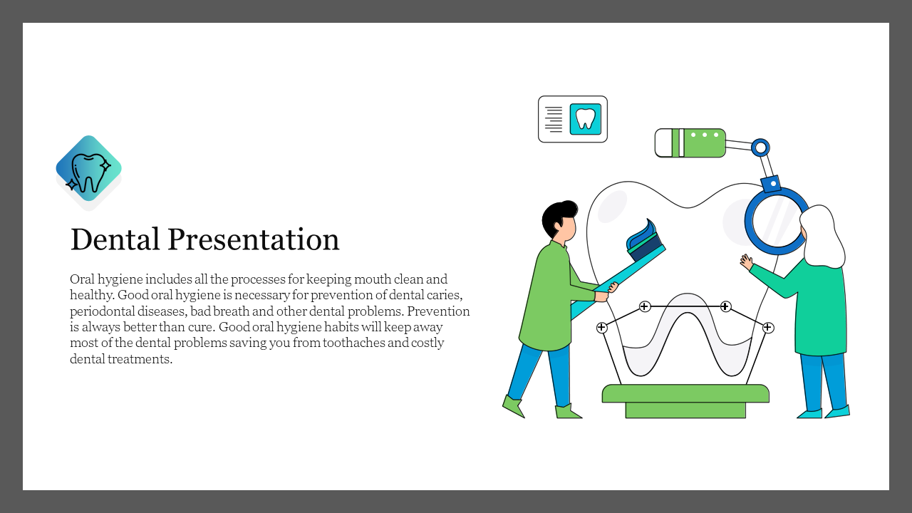 Creative Dental Presentation PowerPoint Template Slide