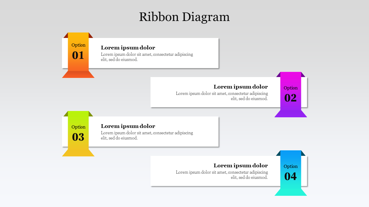 Creative Ribbon Diagram PowerPoint And Google Slides