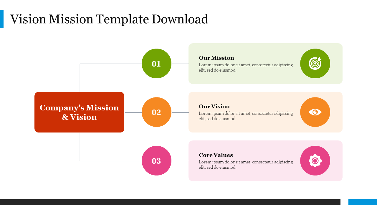 Extraordinary  Vision Mission Template Download Slides 