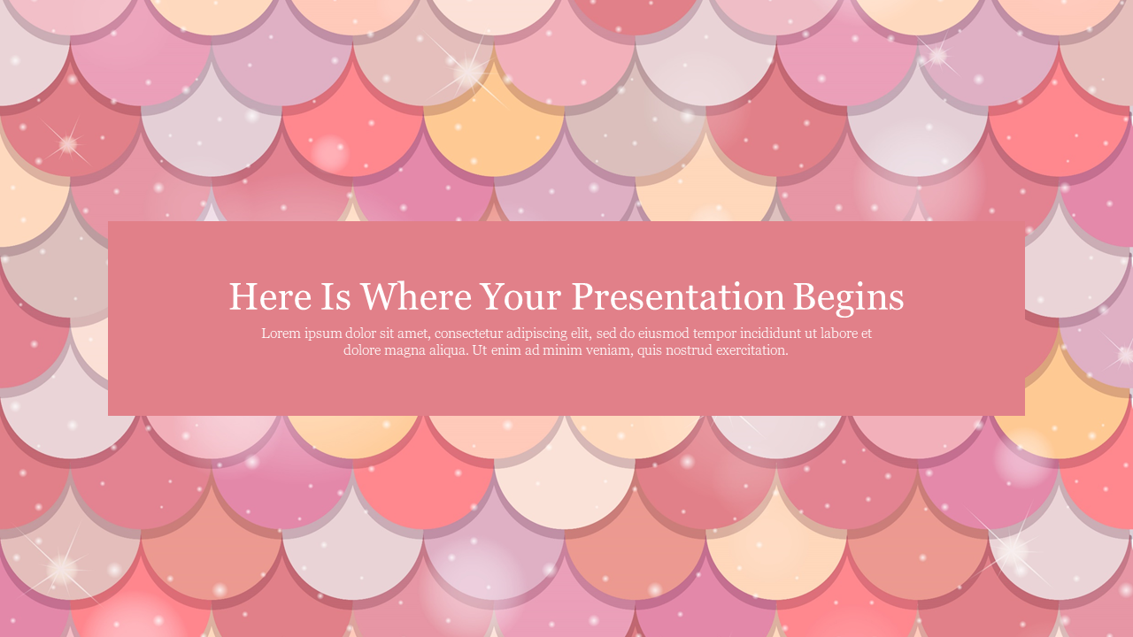 Scalloped pastel background in shades of pink and peach sprinkled with sparkles, with a rectangular text box in the center,