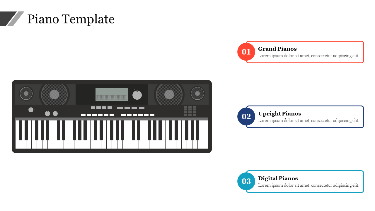 Innovative Piano Template Presentation PowerPoint Slide 