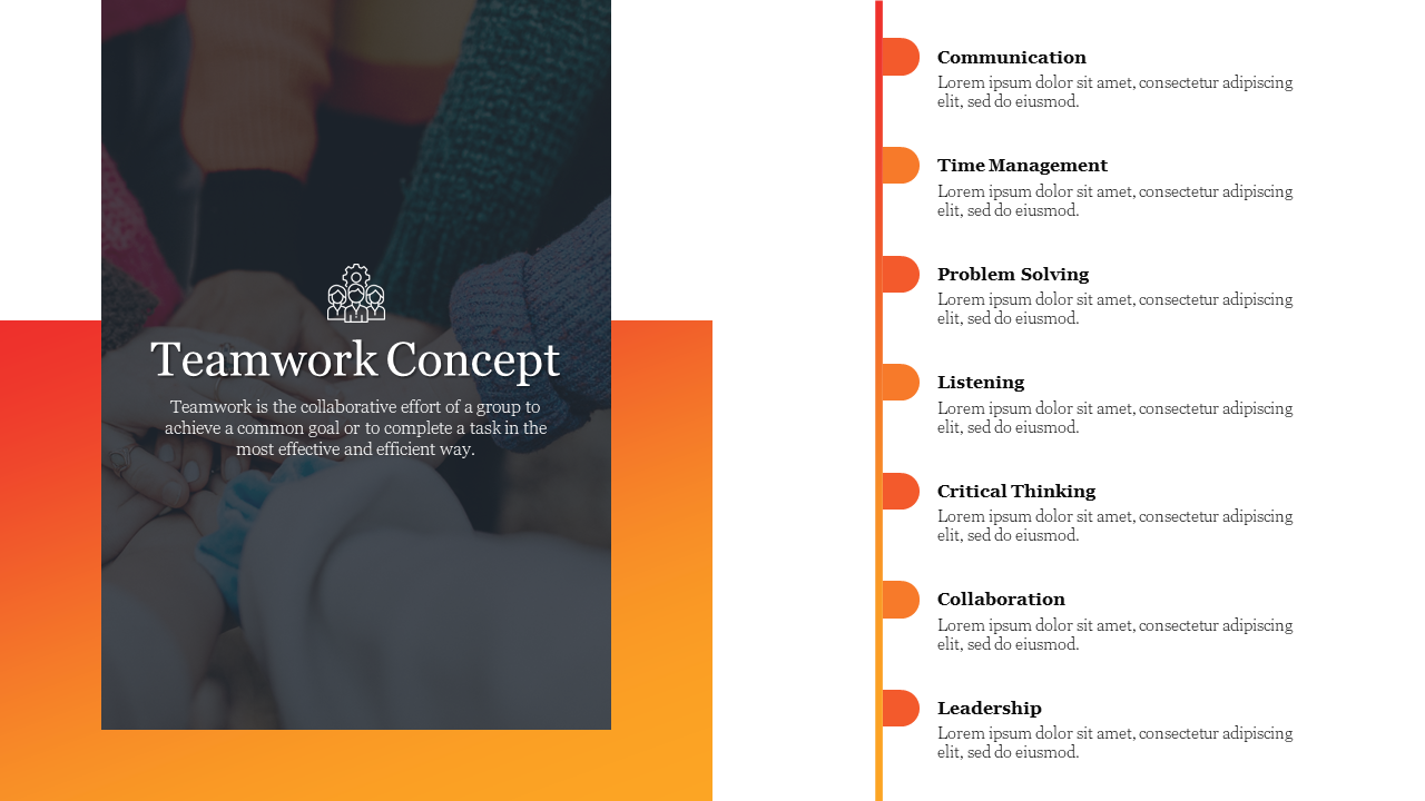 Creative Teamwork Concept Presentation Template Slide