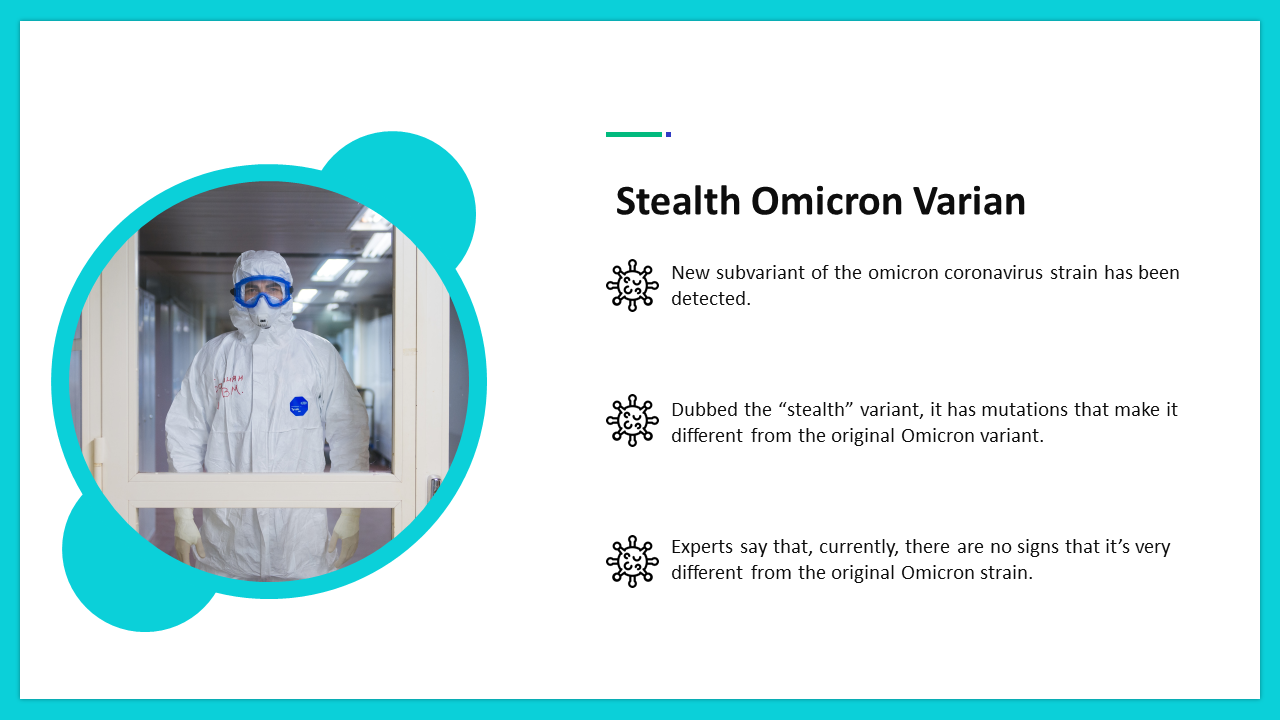 Informative Stealth Omicron Varian PowerPoint Slide PPT