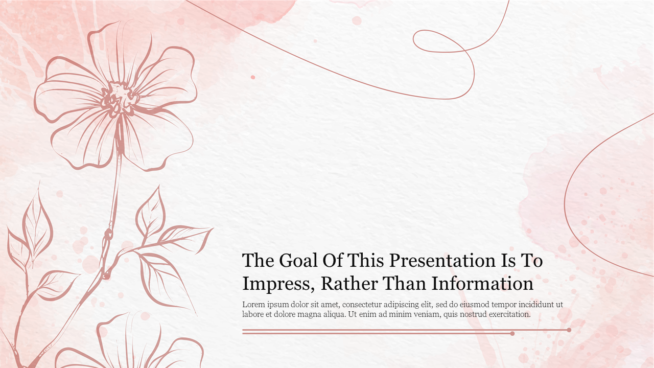 Floral illustration with light pink accents on a textured pastel  background with a caption area.