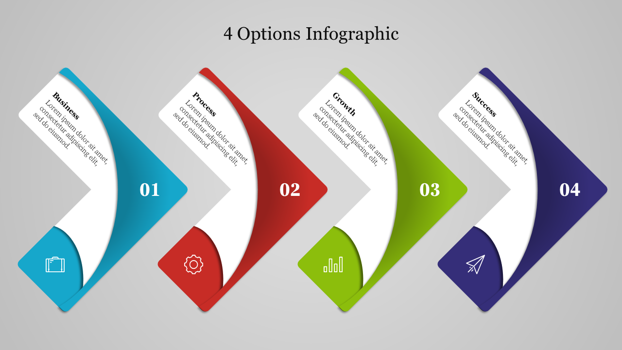 Amazing 4 Options Infographic Presentation Slide PPT