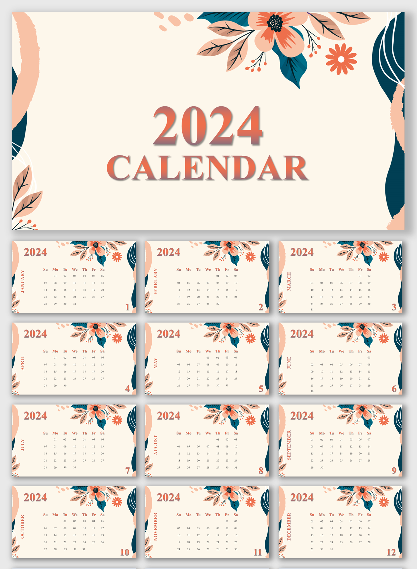 Discover Now! 2024 Calendar PPT And Google Slides Templates