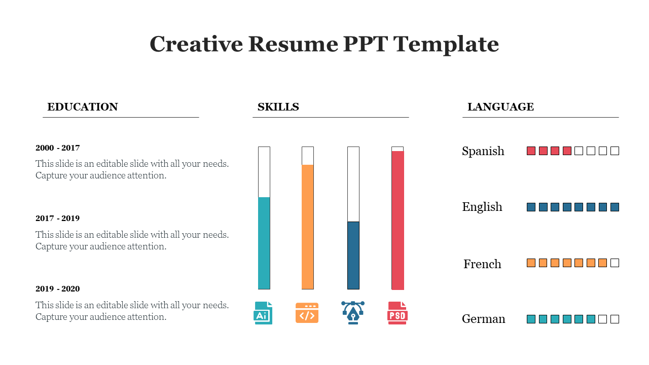 Innovative Creative Resume PPT And Google Slides Template