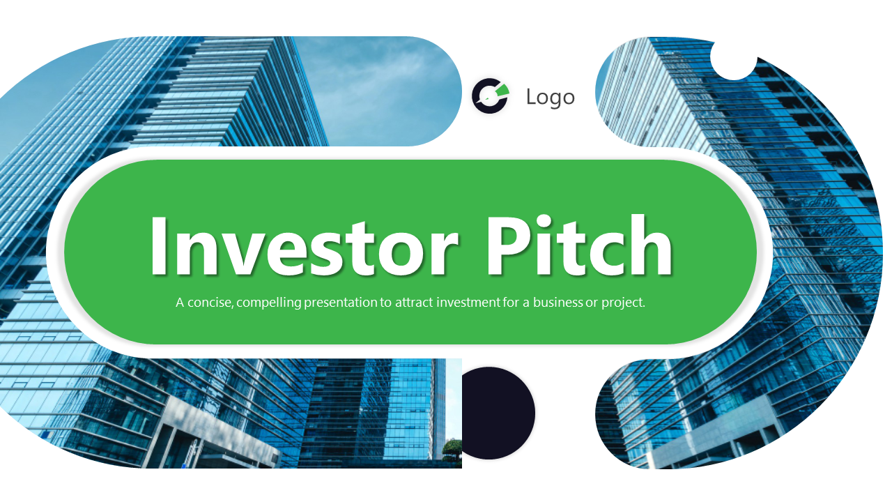 Investor pitch deck slides showcasing business highlights, market opportunity, and revenue model with modern design.