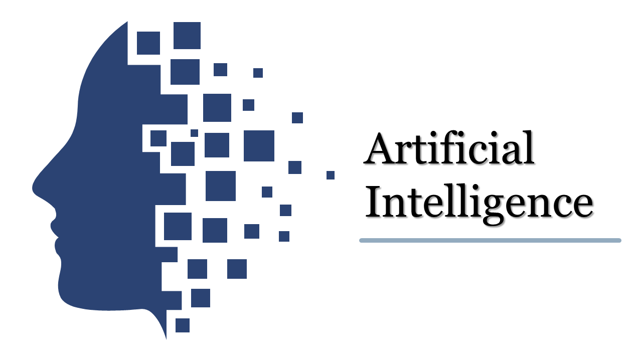 Artificial Intelligence slides featuring key topics, growth charts, components, and applications in various sectors.