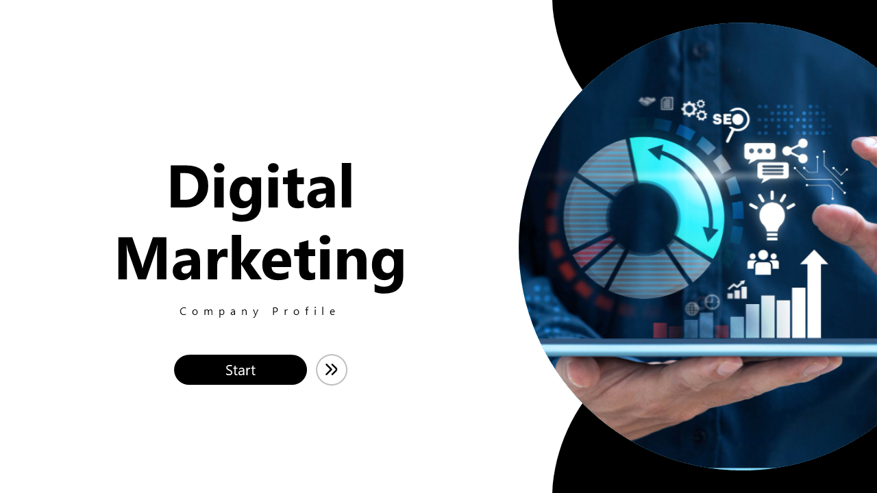 Digital marketing presentation emphasizing industry expertise, proven results, and tailored marketing services.