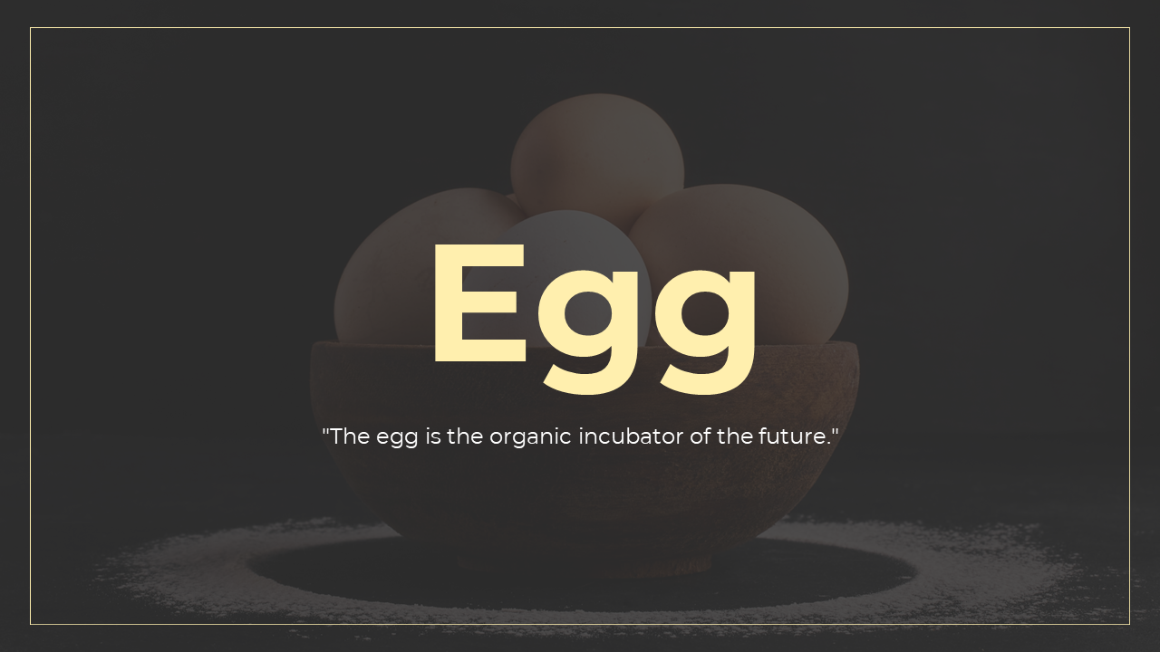 A pack of egg slides featuring various topics and images with text descriptions.