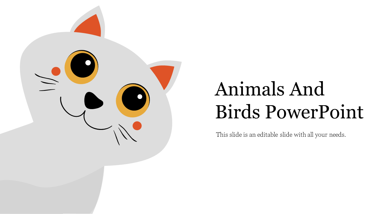 Slide deck with playful theme, showcasing charts, graphs, and diagrams with various animals and birds in vibrant colors.