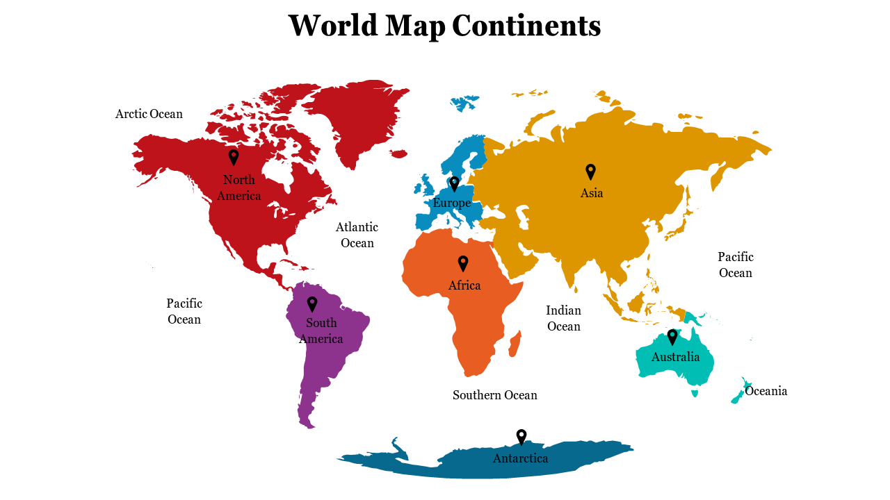 Best World Map Continents PPT And Google Slides Templates