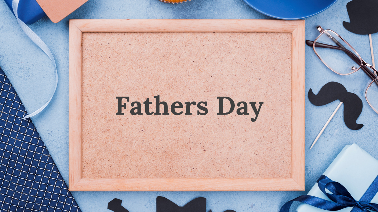 A pack of fathers day background slides featuring various frame designs with a heartfelt message and decorative elements.