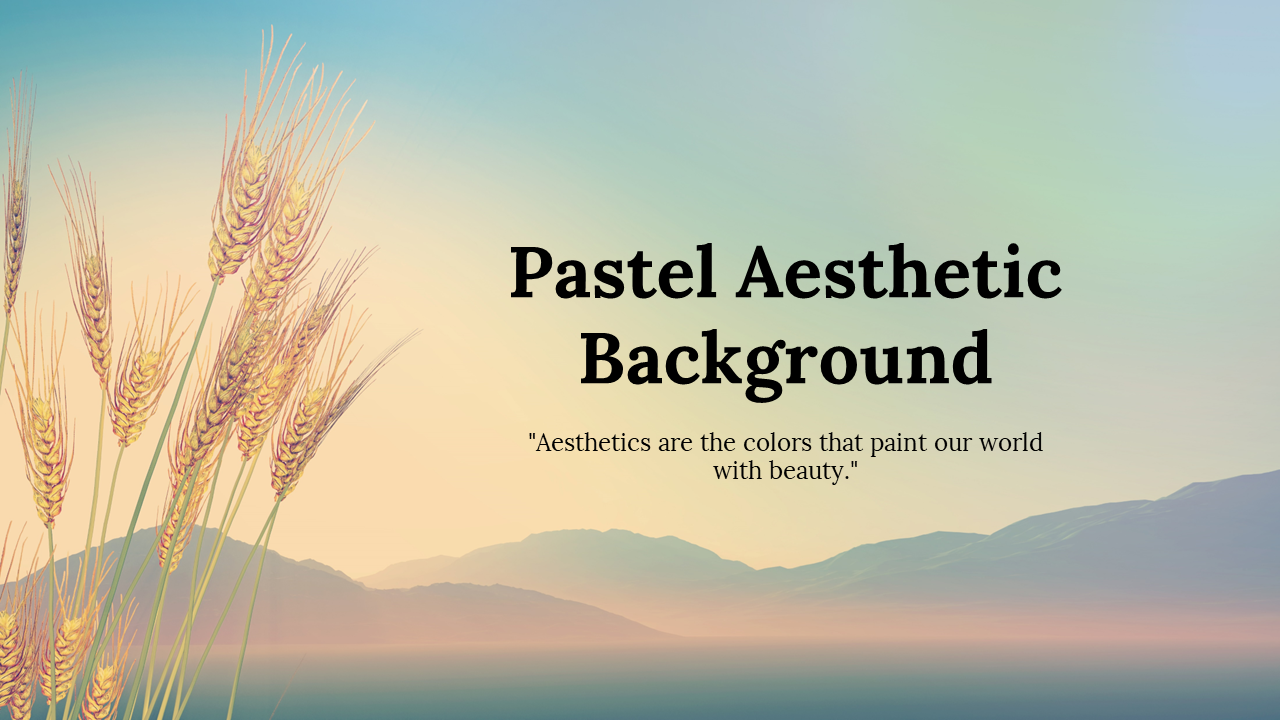 Collection of slides showcasing pastel hues in soft gradients, nature imagery, and simple, elegant designs.