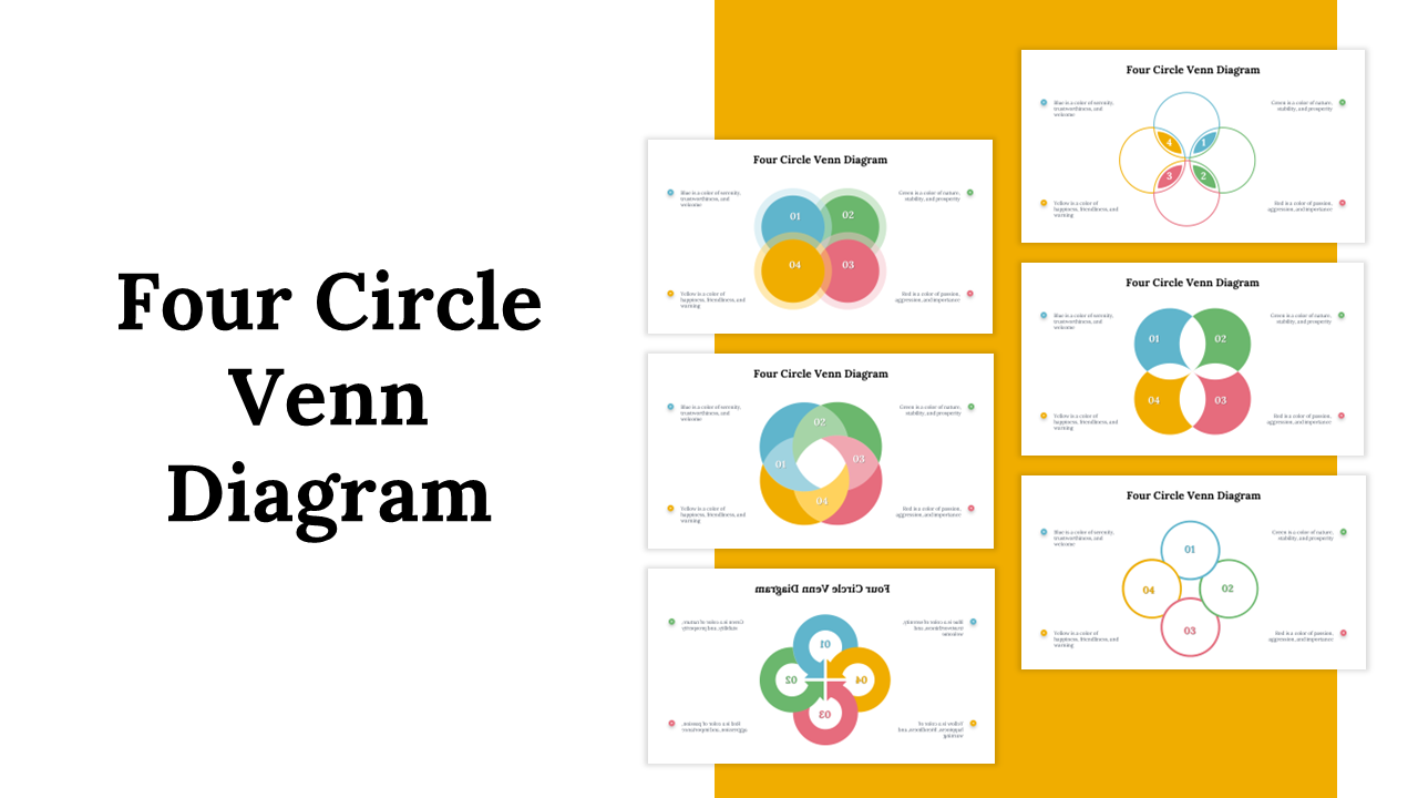 4 Circle Venn Diagram PowerPoint and Google Slides Templates