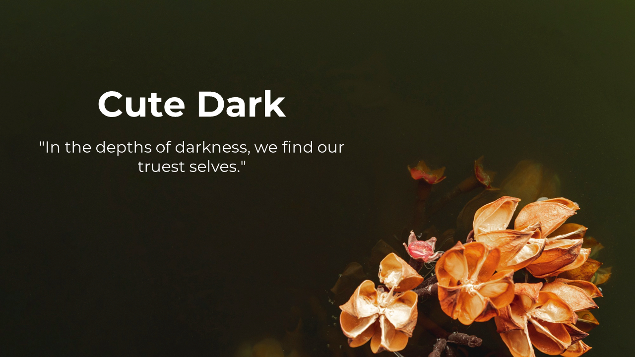 Slide deck with dark themed backgrounds featuring nature elements and poetic quotes in white text.