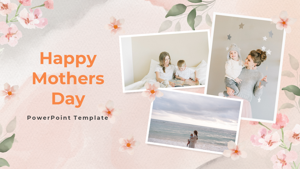 Soft pink floral themed slides with images of mothers and children, celebrating traditions and motherhood.