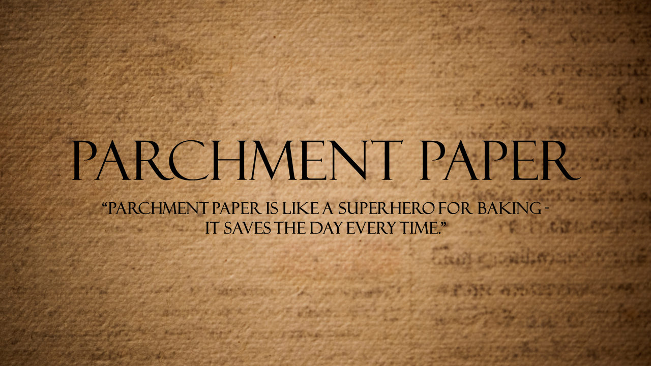 A pack of parchment paper themed background slides with textured brown paper and quotes related to baking.