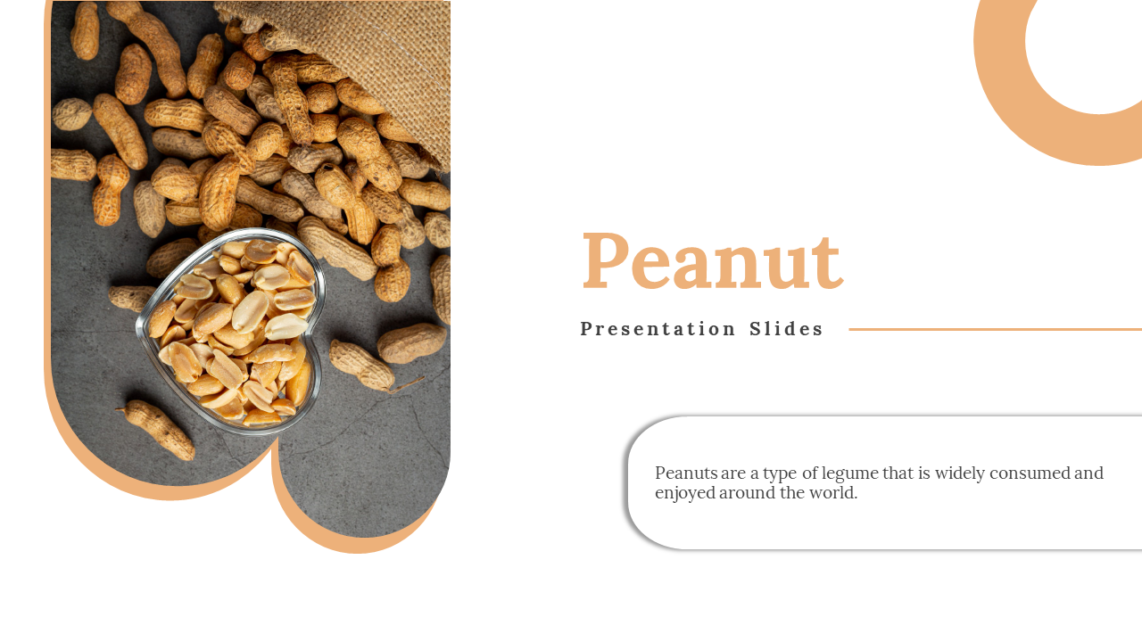 A pack of peanut slides featuring various topics with text descriptions.