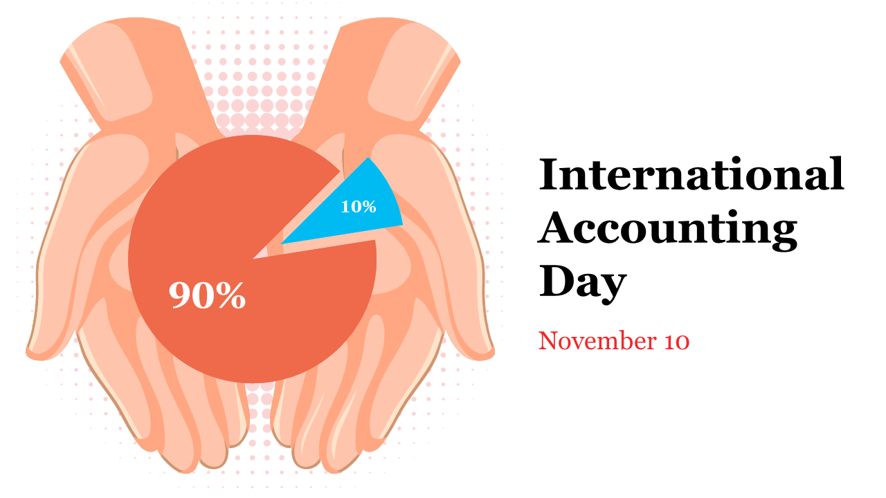 Colorful slide deck with accounting visuals, timelines, and celebrations for International accounting day on November 10.