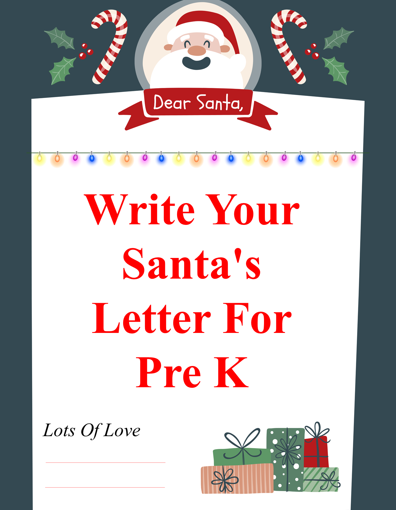 Best Write your Santas Letter for Pre K PowerPoint