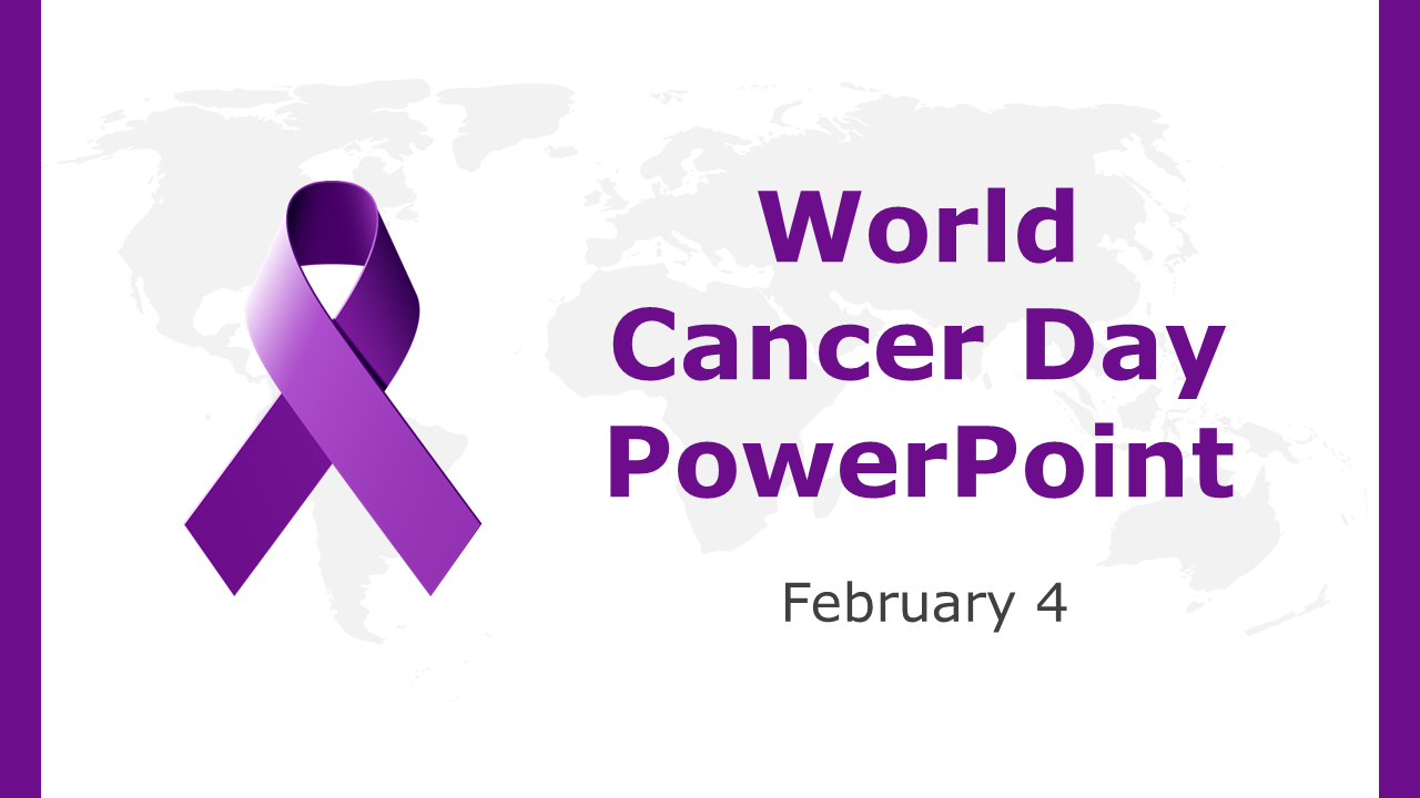 Educational on World Cancer Day, including slides on the importance of cancer awareness, official colors of the day.