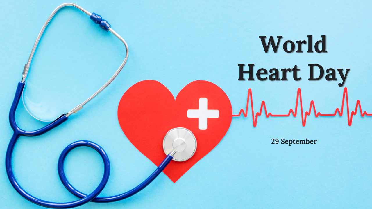 Slide deck featuring heart images and covering health, risks, worldwide facts, and prevention tips, with red accents.