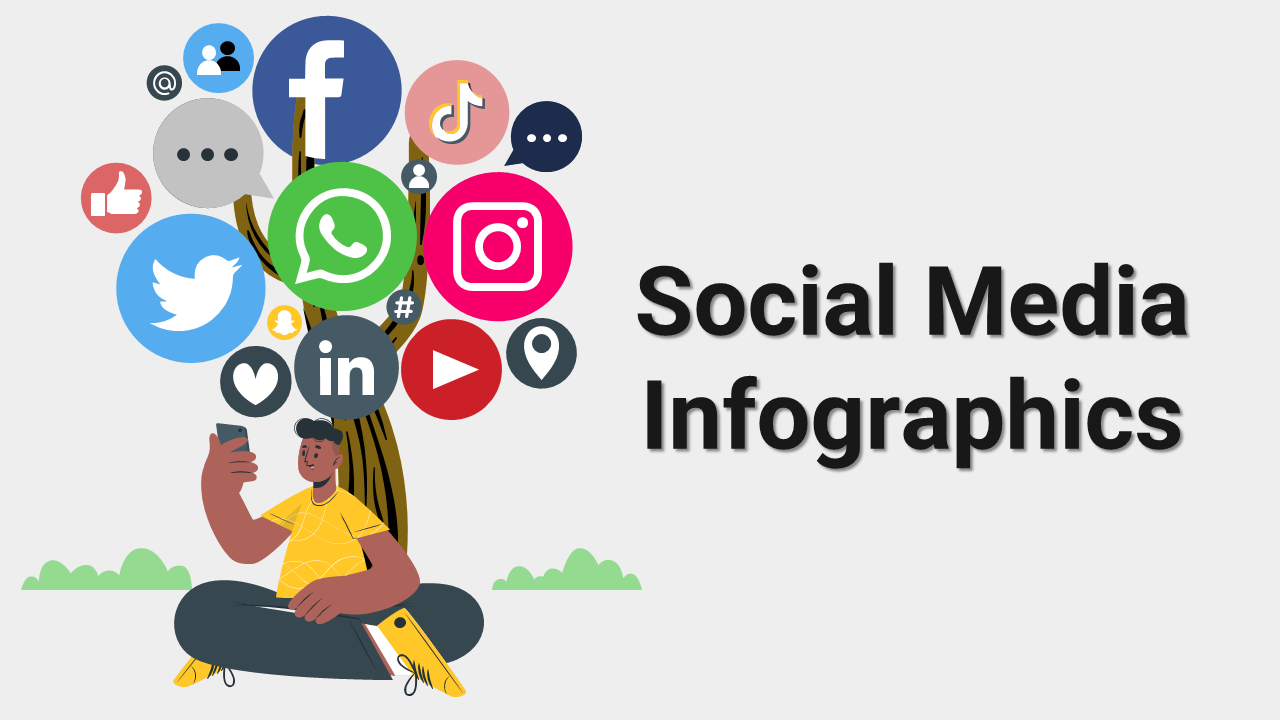 Attractive Social Media Infographics PowerPoint Presentation