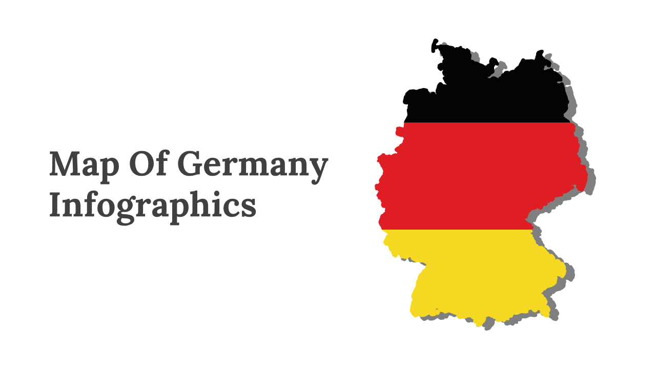 Germany map slides featuring charts, location markers, and data visualizations in red, yellow, black, and gray themes.