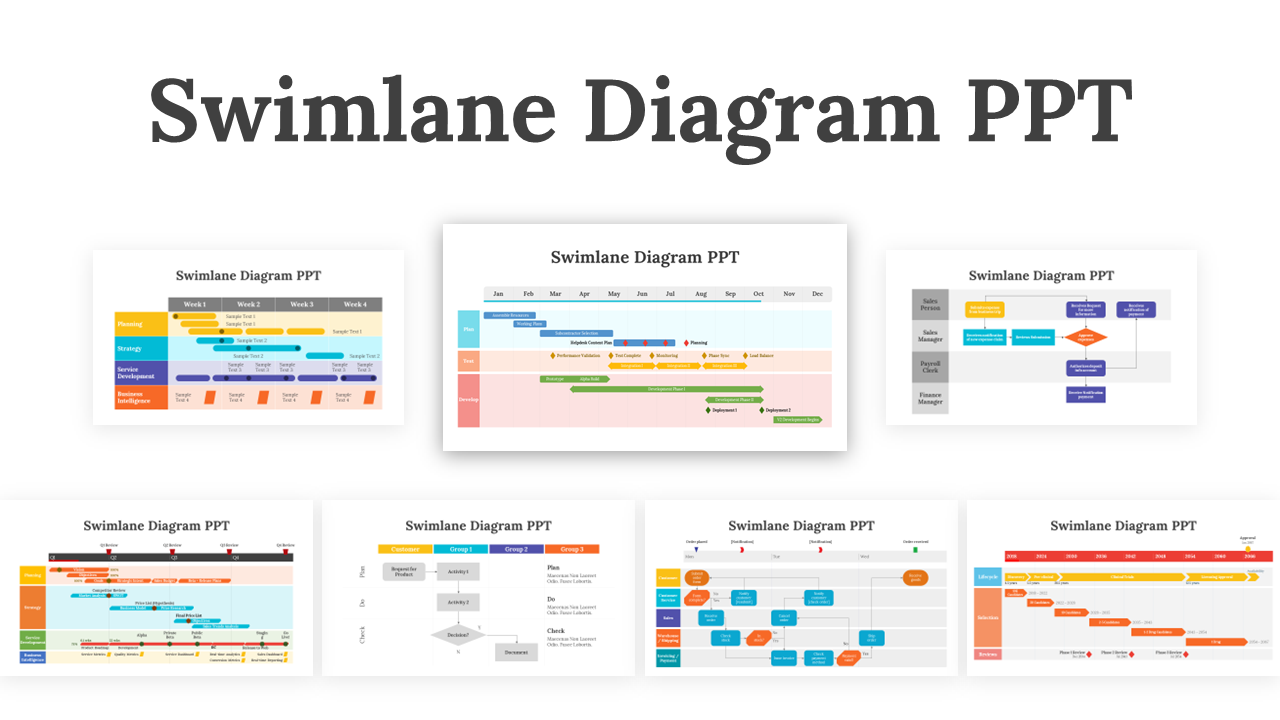 Swimlane Diagram PPT for Organized Workflow Presentations