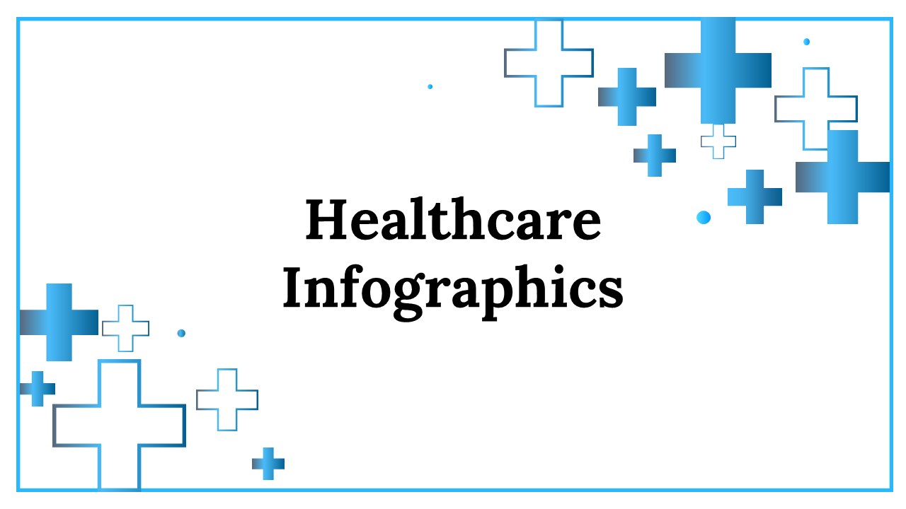 Healthcare infographic template featuring multiple slides with medical icons, timelines, and data visualizations.