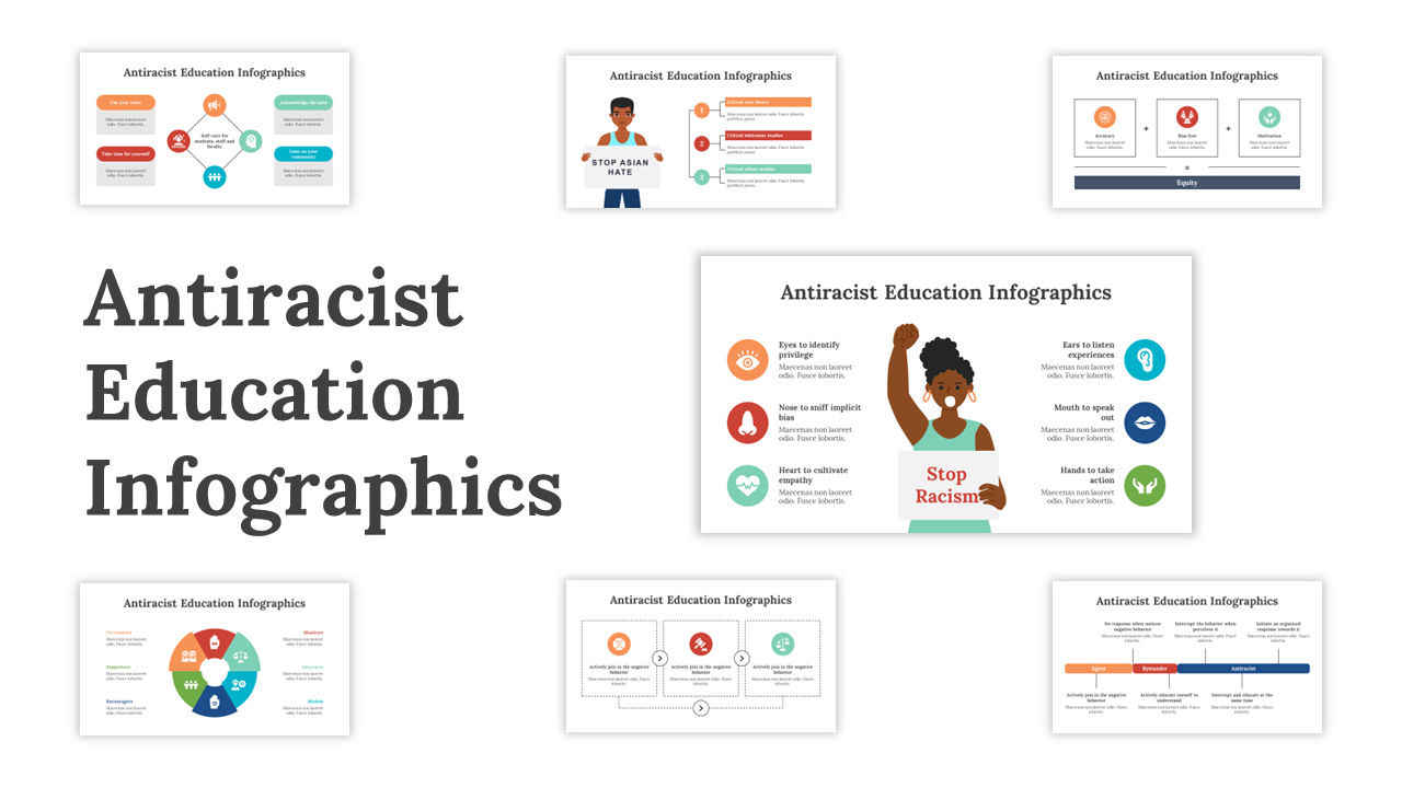 Antiracist Education Infographics PPT And Google Slides