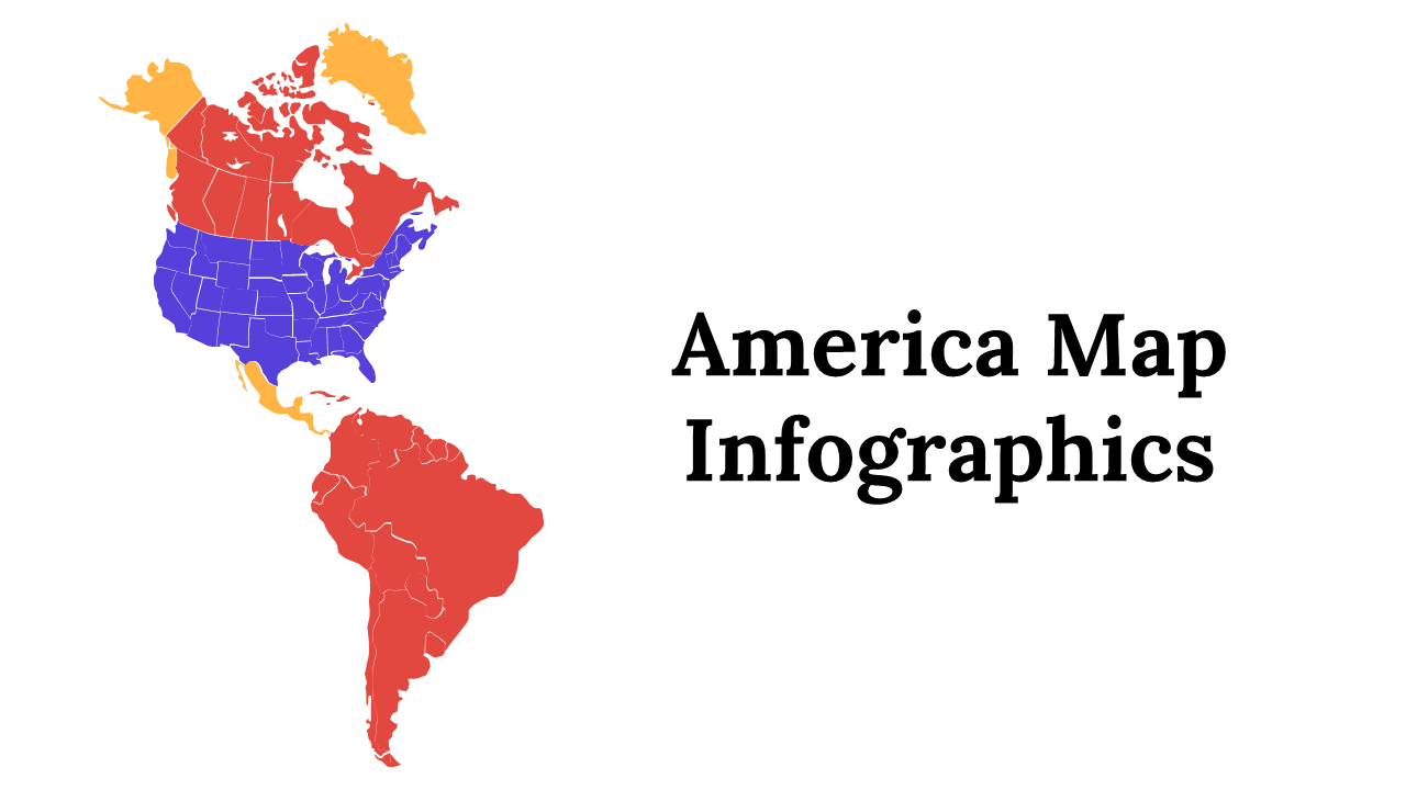 Infographic slides on America with maps, charts, and icons, covering regional data and insights across multiple countries.