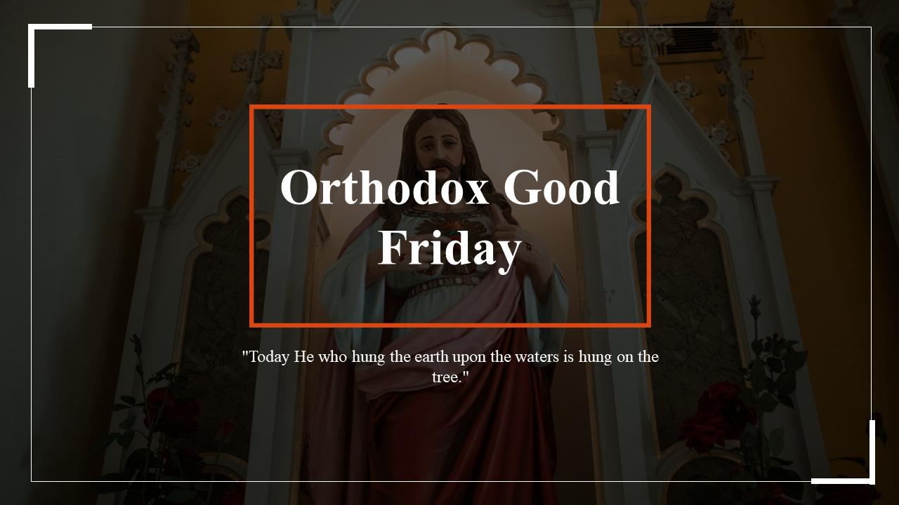 Orthodox Good Friday with multiple slides covering traditions, significance, services, and symbols of the day.