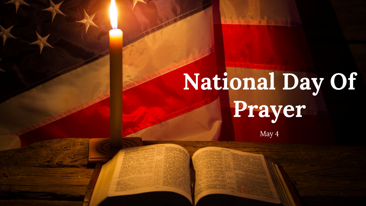 A pack of national day prayer slides featuring themes, activities, and ways to celebrate the day with text.