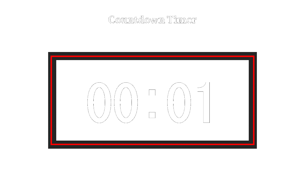 Slide deck featuring various countdown timer designs, including digital and circular formats with dark and vibrant colors.