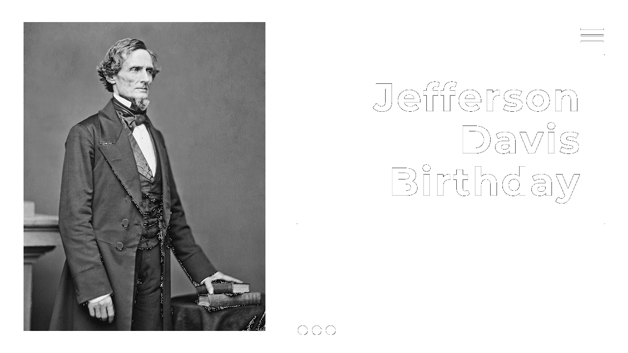 Slide deck on Jefferson Davis featuring sections on historical background, presidency of the Confederacy, and controversies.