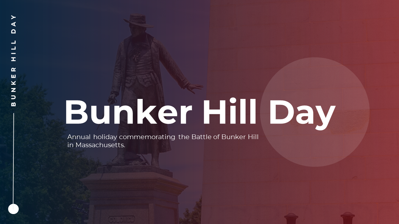 A pack of Bunker Hill day slides featuring various related images with text descriptions.