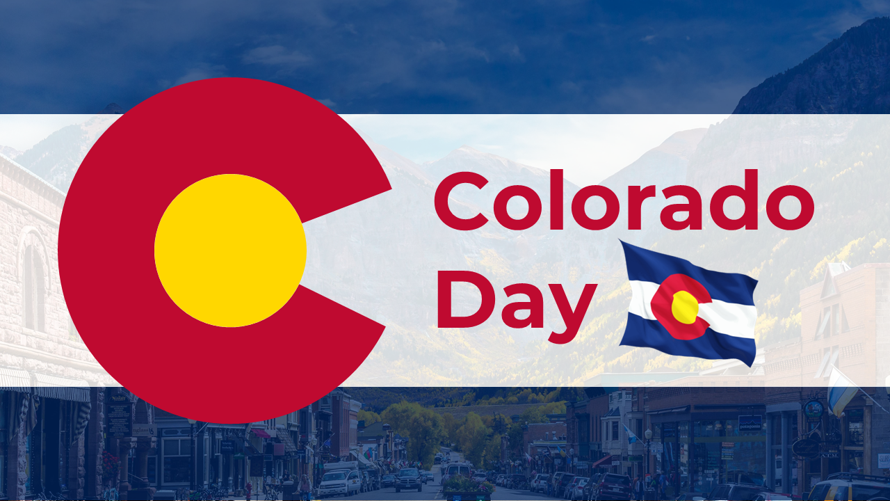 Informative slides covering colorado day, detailing its founding, natural beauty, and impact on local communities.