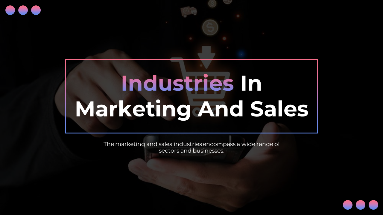 Slide deck exploring marketing strategies across industries such as food, beauty, and sports, using purple and pink accents.