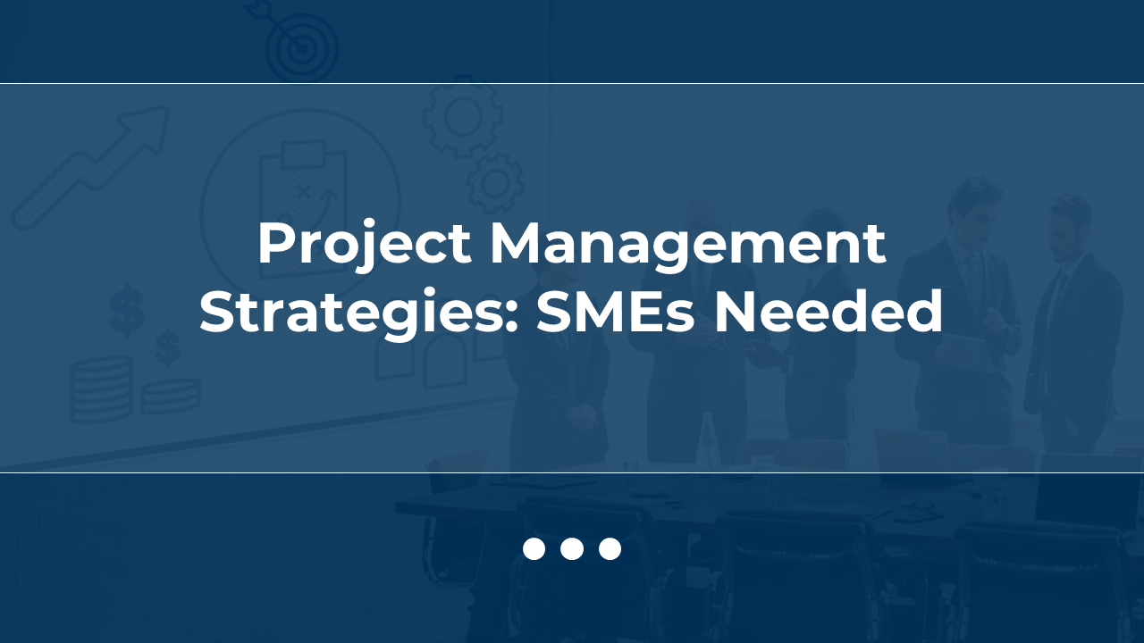 Slides showing key aspects of Project management strategies aimed at SMEs including challenges and benefits with many images.