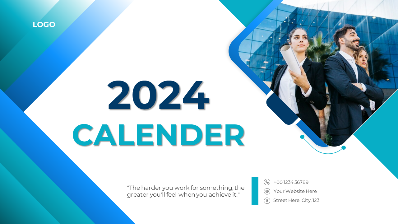 Attractive 2024 Calendar PPT And Google Slides Templates