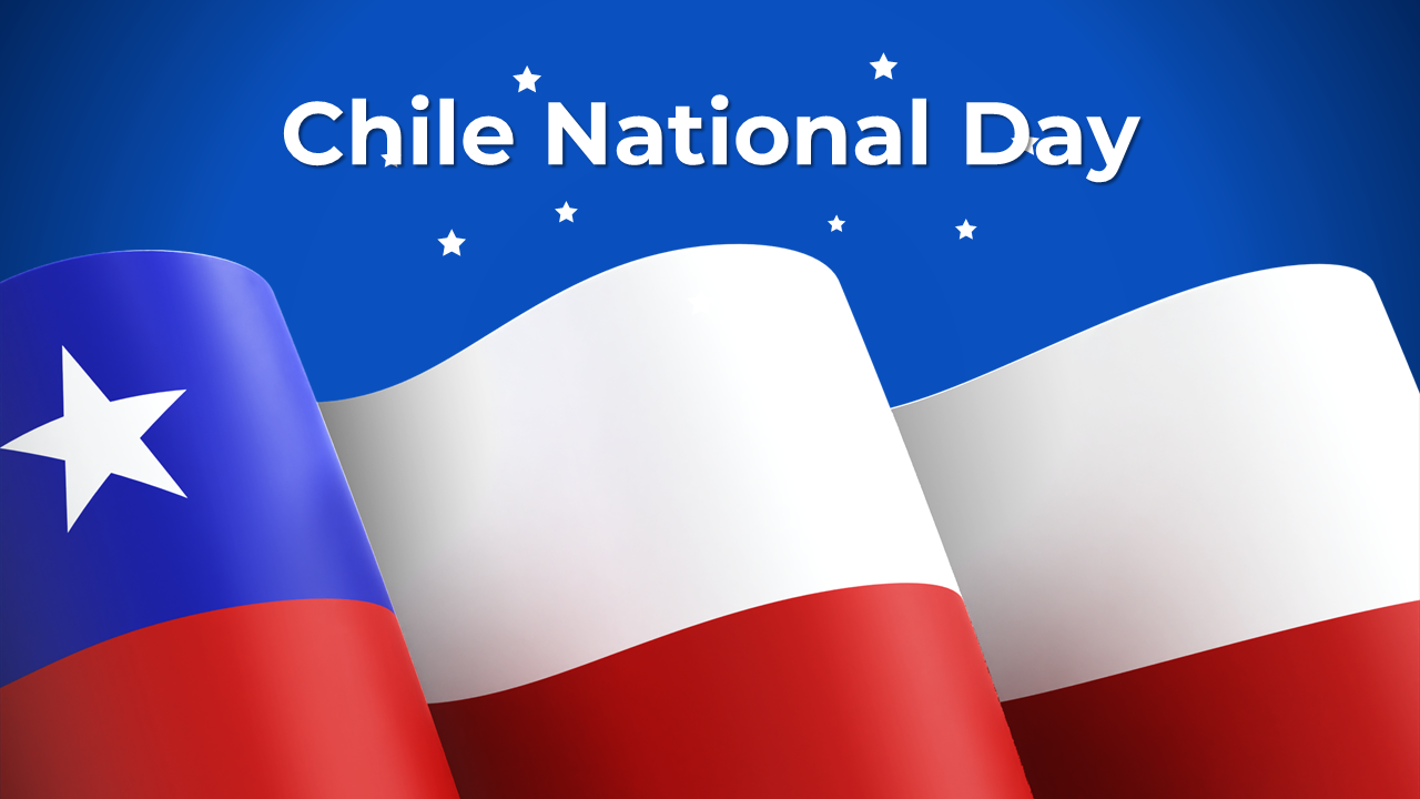 Slide deck with visuals of the Chilean flag, discussing the country’s cultural heritage, symbols, and festivities.