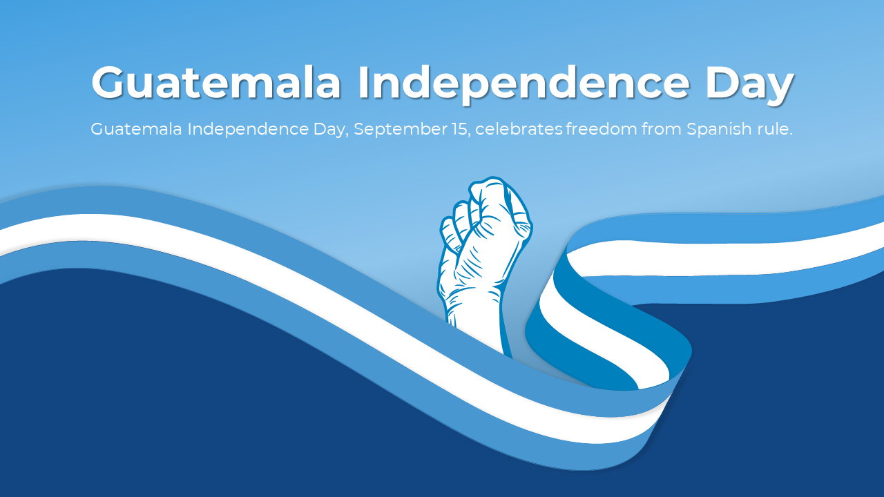 Guatemala independence day PowerPoint celebrating September 15, with slides on history, cultural heritage, and celebration.