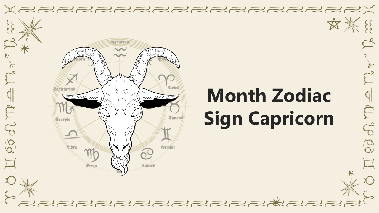 Usable Month Zodiac Sign Capricorn PPT And Google Slides